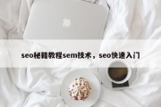 seo秘籍教程sem技术，seo快速入门
