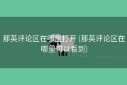那英评论区在哪里打开 (那英评论区在哪里可以看到)