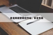 青龙网络营销软件站，青龙电商