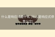 什么是响应式是什么 (什么是响应式停靠公交)