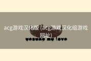 acg游戏汉化版 (acg游戏汉化组游戏网址)