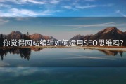 你觉得网站编辑如何运用SEO思维吗？