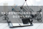 搜索引擎营销的特点有哪些 (搜索引擎营销是什么意思)
