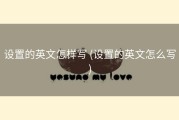 设置的英文怎样写 (设置的英文怎么写)