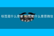 标签是什么意思 (标签是什么意思微信)