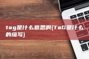 tag是什么意思啊 (TaG是什么的缩写)