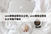 sem营销运营优化公司，sem营销运营优化公司是干嘛的