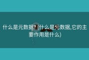 什么是元数据? (什么是元数据,它的主要作用是什么)