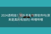 2024透明挂！微扑克有作弊软件吗(原来是真的有挂的)-哔哩哔哩