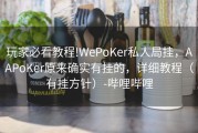 玩家必看教程!WePoKer私人局挂，AAPoKer原来确实有挂的，详细教程（有挂方针）-哔哩哔哩