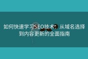 如何快速学习SEO技术：从域名选择到内容更新的全面指南