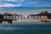 如何优化搜查结果 (如何优化搜索)