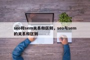 seo和sem关系和区别，seo与sem的关系和区别