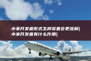 小米开发者形式怎样设置会更流利 (小米开发者有什么作用)