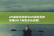 alt标签怎样参与alt标签怎样设置 (ALT标签怎么设置)