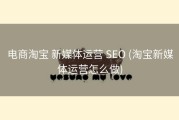 电商淘宝 新媒体运营 SEO (淘宝新媒体运营怎么做)