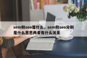 sem和seo是什么，sem和seo分别是什么意思两者有什么关系