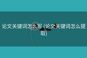 论文关键词怎么写 (论文关键词怎么提取)
