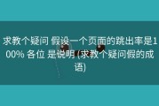 求教个疑问 假设一个页面的跳出率是100% 各位 是说明 (求教个疑问假的成语)