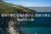 搜索引擎优化指的是什么 (搜索引擎优化seo怎么做)