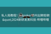 私人局教程！wepoker德州出牌规律!&quot;2024新研发黑科技-哔哩哔哩
