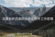 深度剖析百度网站优化软件工作原理