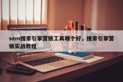 sem搜索引擎营销工具哪个好，搜索引擎营销实战教程