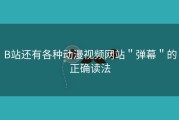 B站还有各种动漫视频网站＂弹幕＂的正确读法