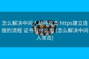 怎么解决中间人劫持攻击 https建立连接的流程 证书有什么用 (怎么解决中间人攻击)