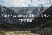 学前不凡教育政策的重要内容是什么 (“学前教育”)