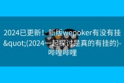 2024已更新！新版wepoker有没有挂&quot;(2024一起探讨是真的有挂的)-哔哩哔哩