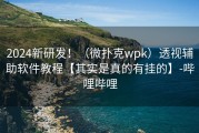 2024新研发！（微扑克wpk）透视辅助软件教程【其实是真的有挂的】-哔哩哔哩