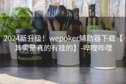 2024新升级！wepoker辅助器下载【其实是真的有挂的】-哔哩哔哩