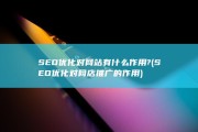 SEO优化对网站有什么作用? (SEO优化对网店推广的作用)