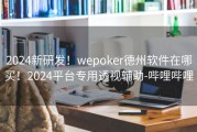2024新研发！wepoker德州软件在哪买！2024平台专用透视辅助-哔哩哔哩