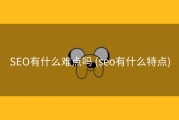 SEO有什么难点吗 (seo有什么特点)
