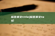 标签英文title (标签英文tag)