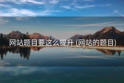 网站题目要这么提升 (网站的题目)