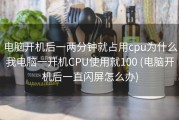 电脑开机后一两分钟就占用cpu为什么我电脑一开机CPU使用就100 (电脑开机后一直闪屏怎么办)