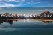 什么是域名系统 名词解释 (什么是域名系例)