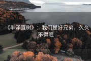 《半泽直树》：我们是好兄弟，久久不得眠