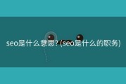 seo是什么意思? (seo是什么的职务)