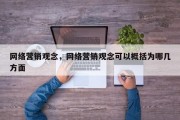 网络营销观念，网络营销观念可以概括为哪几方面