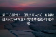 第三方插件！（微扑克wpk）有辅助挂吗-2024专业开发辅助透视-哔哩哔哩