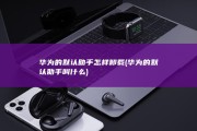 华为的默认助手怎样卸载 (华为的默认助手叫什么)