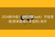 2024新升级！（微扑克wpk）开挂透视(原来是真的有挂的)-知乎