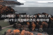 2024新版！（微扑克wpk）辅助工具-2024专业开发辅助透视-哔哩哔哩