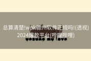 总算清楚!wpk德州软件正规吗!(透视)2024爆款平台(哔哩哔哩)
