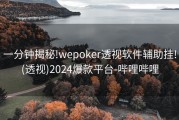 一分钟揭秘!wepoker透视软件辅助挂!(透视)2024爆款平台-哔哩哔哩