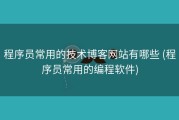 程序员常用的技术博客网站有哪些 (程序员常用的编程软件)